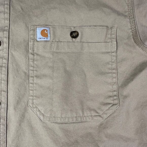 Carhartt Mens L Rugged Flex Short Sleeve Button Down Work Shirt 103555 253 - Picture 6 of 10